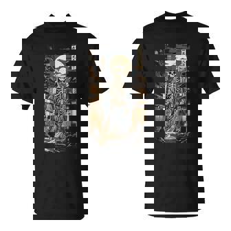 Ukiyo-E Yokai Skeleton Demon Aesthetic Edo Art Vintage Style T-Shirt - Monsterry