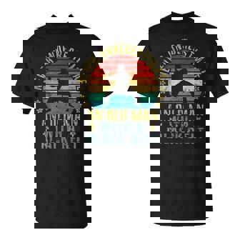 Never Underestimate An Old Man With a Belt Retro T-Shirt - Monsterry