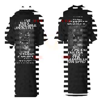 Never Underestimate An Old Man German Shepherd Dog T-Shirt - Monsterry