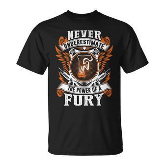 Never Underestimate The Power Of Fury Fury Name T-Shirt - Thegiftio UK