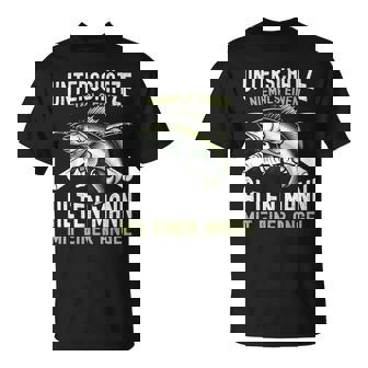 Unterschätze Niemals Einen Alten Mann Mit Einer Angel T-Shirt - Geschenkecke