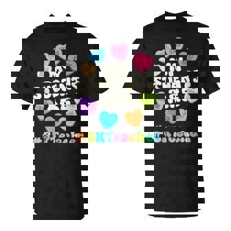 Valentine 3K Teacher Positive Affirmations Hearts Teacher T-Shirt - Monsterry