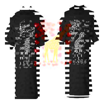 Valentines Day Giraffe Animal Boys Girls Kid Youth Men Women T-Shirt - Monsterry
