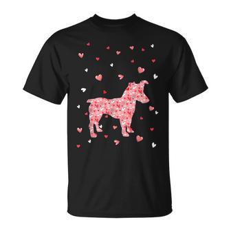 Valentines Day Love Hearts Jack Russell Terrier Dog Lover T-Shirt - Monsterry
