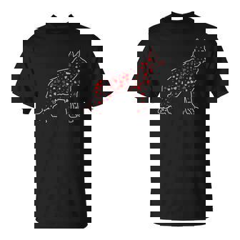 Valentines German Shepherd Dog Heart Valentines Day T-Shirt - Monsterry