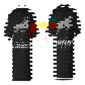 Vancouver Bc Canada Vintage Pride Souvenir Moose Nature T-Shirt - Thegiftio