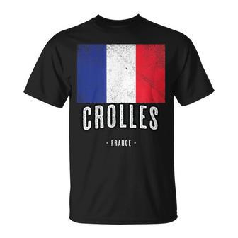 Ville De Crolles France Fr Drapeau Français T-Shirt - Cadeauxyz