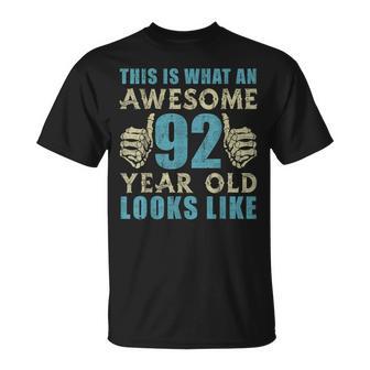 Vintage 1929 92nd Birthday For 92 Year Old T-Shirt - Monsterry