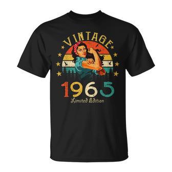 Vintage 1965 60 Geburtstag Frau Retro 60 Jahre Geschenk T-Shirt - Geschenkecke