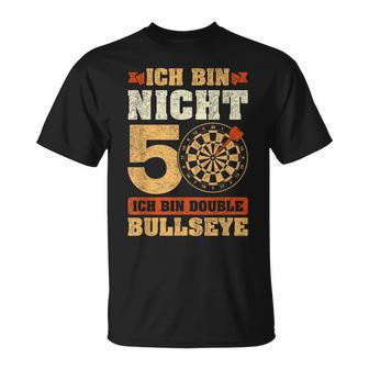 Vintage 50Th Birthday Dart Saying Double Bullseye T-Shirt - Geschenkecke