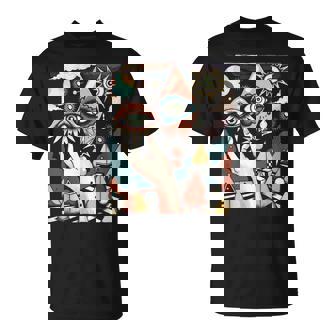Vintage Abstracto Cuadros Surrealista Arte Ojos Pirámide Camiseta unisex - Regaloses