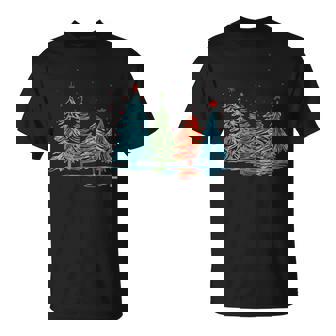 Vintage Christmas Trees Hand Drawing Christmas Trees T-Shirt - Monsterry