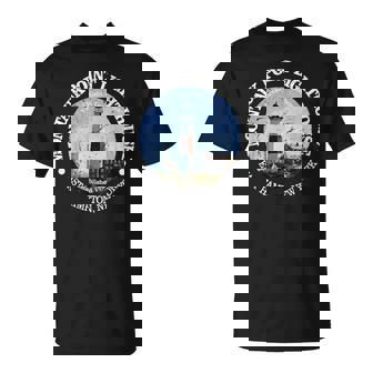 Vintage Nature Montauk Point Lighthouse Hiking Mountain T-Shirt - Monsterry