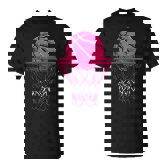 Vintage Pink Basketball Desgin For Girl T-Shirt - Seseable