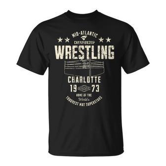 Vintage Pro Wrestling Territory Charlotte 1973 Mid-Atlantic T-Shirt - Thegiftio UK