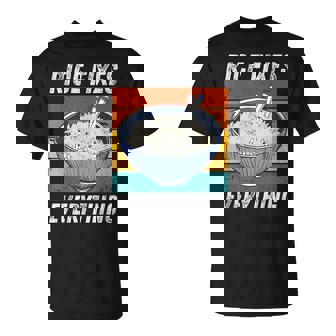 Vintage Rice Fixes Everything Vintage Grunge Rice T-Shirt - Thegiftio