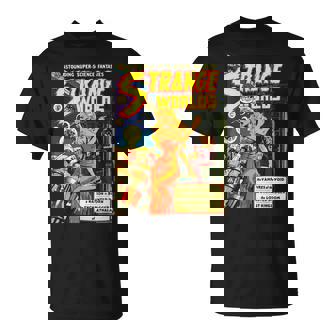Vintage Science Fiction Comic Book Strange Worlds T-Shirt - Thegiftio
