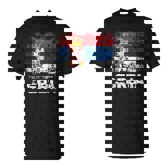 Vintage Serbia Flag Patriotic Serbian Flag Camiseta unisex - Regaloses