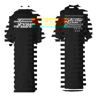 Vintage Sunset Stripes Puritan Colorado T-Shirt - Monsterry