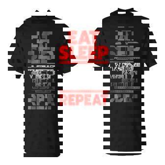 Vintage Yeet Apparel Saying Eat Sleep Repeat T-Shirt | Mazezy