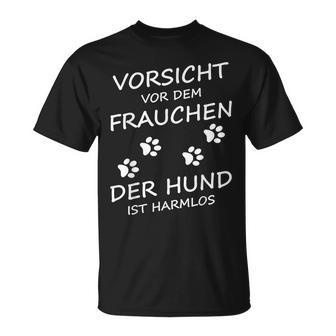 Vorsichtor Dem Frauchen Der Hund Ist Harmlos Gassi Women's T-Shirt - Geschenkecke