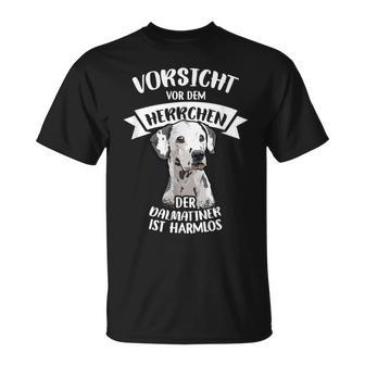 Vorsichtor Dem Herrchen Der Dalmatian Ist Harmlos Gassi T-Shirt - Geschenkecke