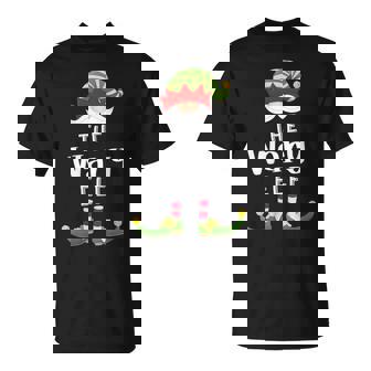 Wary Elf Group Christmas Pajama Party T-Shirt - Monsterry