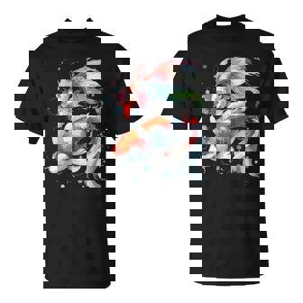 Watercolor Japanese Koi -Adults Black Small Cartoon Koi T-Shirt | Seseable CA