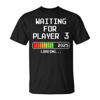 Werdender Papa 2025 Waiting For Player 3 Loading Pregnant T-Shirt - Geschenkecke