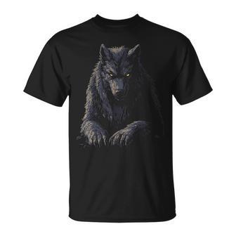 Werewolf Mythical Motif Fantasy Illustration Werewolf T-Shirt - Geschenkecke