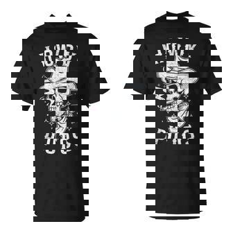 Western Cowboy Skull Hola Howdy Putos Spanish Slang T-Shirt | Mazezy