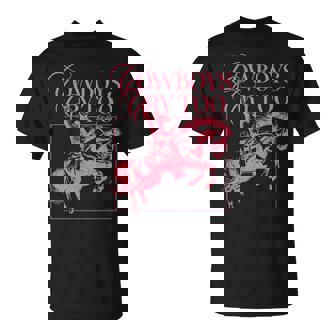Western Cowgirl Cowboy Aesthetic Cowboys Cry Too T-Shirt | Mazezy