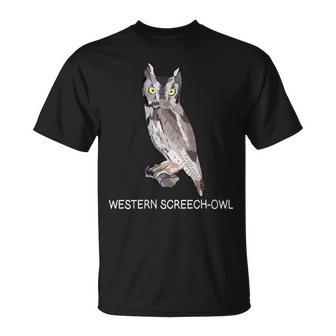 Western Screech-Owl Bird Lover T-Shirt - Monsterry