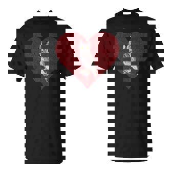 Western Screech-Owl Valentines Day Bird Love Fingerprint T-Shirt - Monsterry