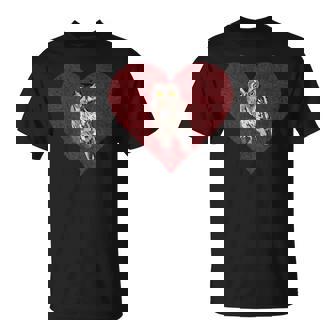Whiskered Screech-Owl Valentines Day Bird Love Fingerprint T-Shirt - Monsterry