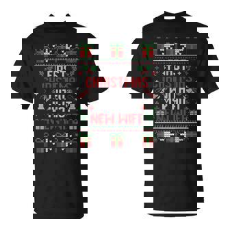 Wife Husband First Christmas Just Married Christmas Couples T-Shirt - Monsterry