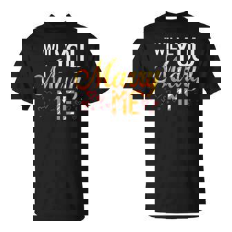 Will You Marry Me Ideas Sign Marriage Proposal Wedding T-Shirt - Monsterry