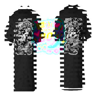 Women's Back To 80S 1980Sintage Style 80S Retro Party Costume With-Neck T-Shirt - Geschenkecke