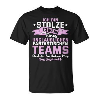 Women's Ich Bin Stolze Chefin Einer Unbelievably Fantastic Team T-Shirt - Geschenkecke