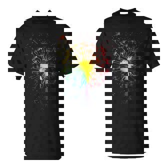 Women's Just Dandelion Garden Breathe Rainbow Flower With-Neck T-Shirt - Geschenkecke