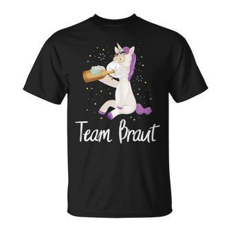 Women's Team Bride Jga Unicorn Wedding Stag Night Bride T-Shirt - Geschenkecke