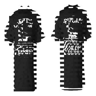 Women's With-Neck Die Mit Dem Hund Geht Hundemama Dog Lover T-Shirt - Seseable