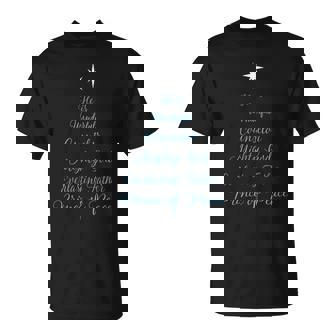 Wonderful Counselor Bible Scripture Christmas Christian Tree T-Shirt - Monsterry