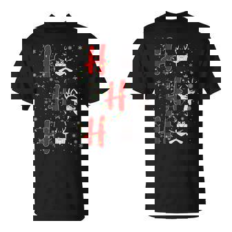 Xmas Lights HO HO HO Deer Hunting Ugly Christmas T-Shirt - Monsterry
