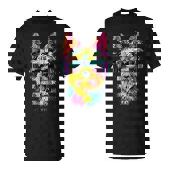 Yorkshire Terrier Con Gafas De Sol Amante Los Perros Yorkie Camiseta unisex - Regaloses