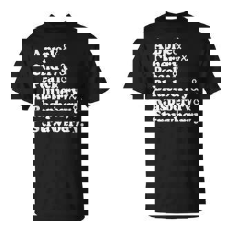 Yum Fruit Pie Types Flavors Dessert Delicious T-Shirt - Monsterry