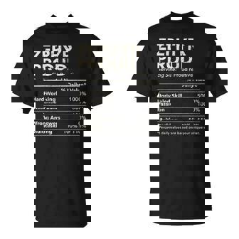 Zephyr Texas Proud Nutrition Facts T-Shirt - Monsterry