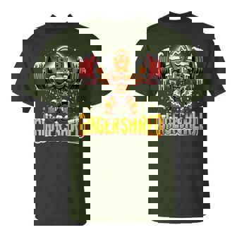 Christmas Bodybuilding Gingershred Gingerbread Gym T-Shirt - Monsterry