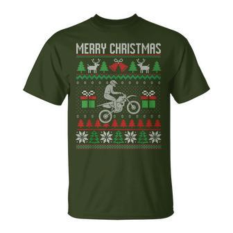 Christmas Jumper Motocross Dirt Bike Racing Christmas Sports Ugly T-Shirt - Geschenkecke