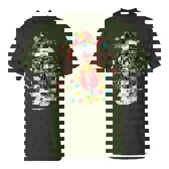 Christmas Lights Chicken Santa Xmas Tree Chicken T-Shirt - Monsterry